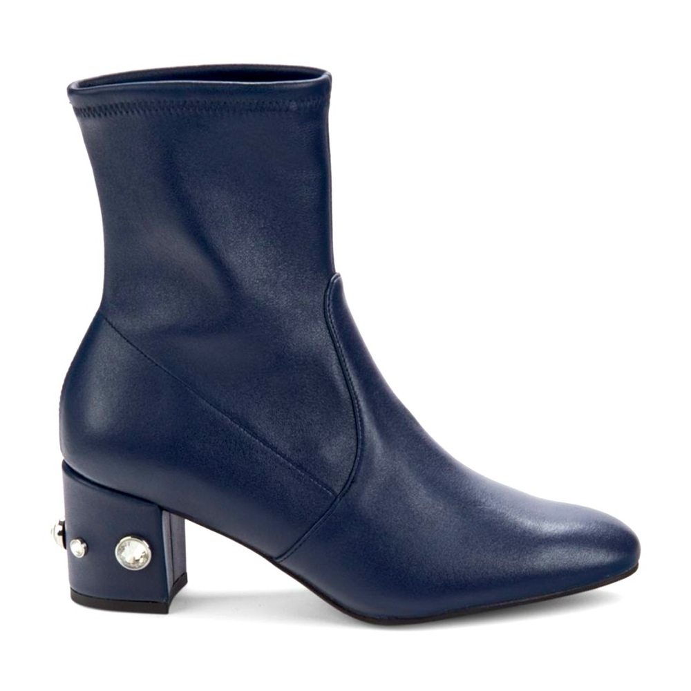 Stuart Weitzman Allshine 60 embellished leather ankle boots, Sz 6, Nice Blue